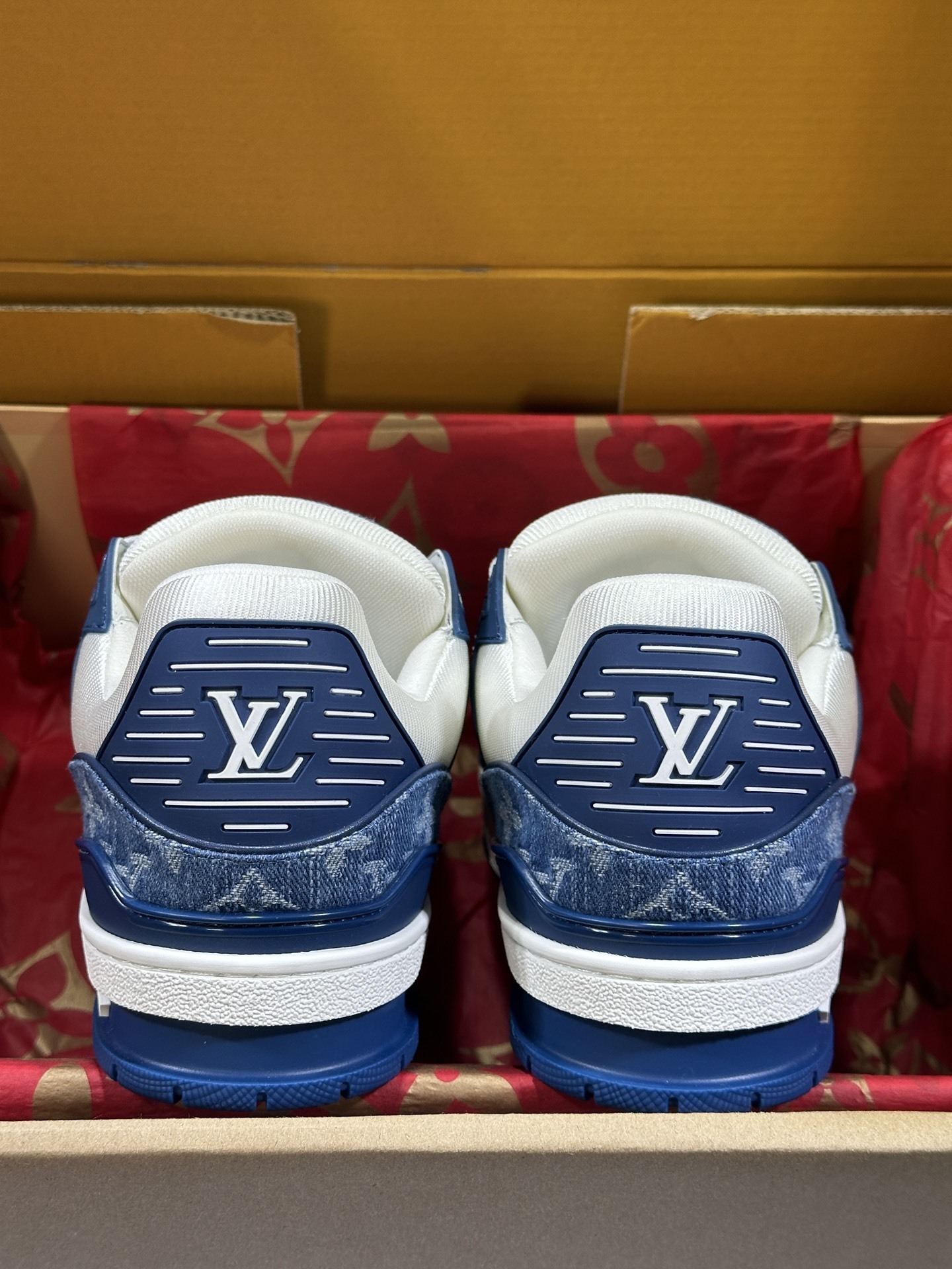 Louis Vuitton LV Trainer Monogram White Blue Denim Sneaker