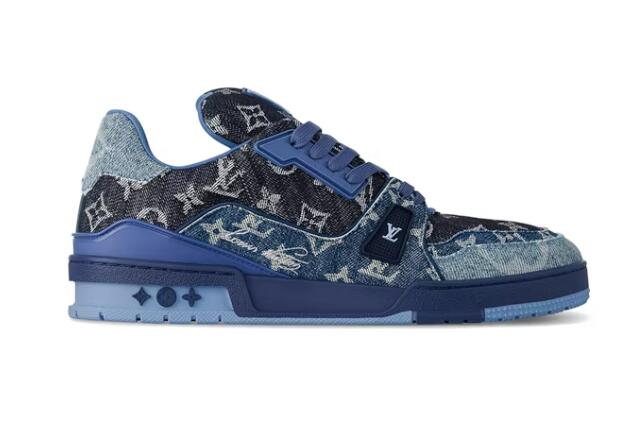 Louis Vuitton LV Trainer Blue Patchwork Monogram Denim