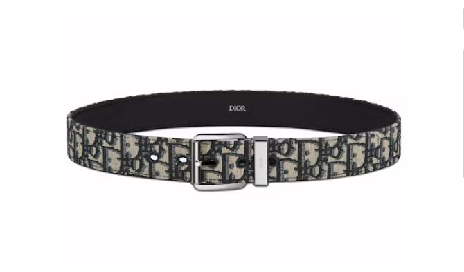 Dior Oblique Jacquard Belt Beige/Black