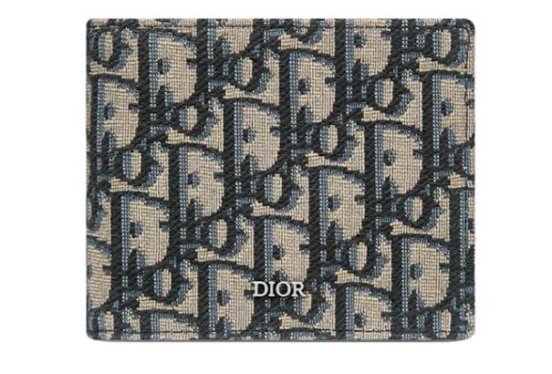 Dior Wallet Beige and Black Dior Oblique Jacquard