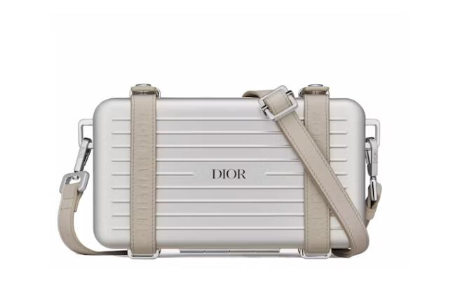 Dior x RIMOWA Personal Clutch On Strap Aluminium Silver