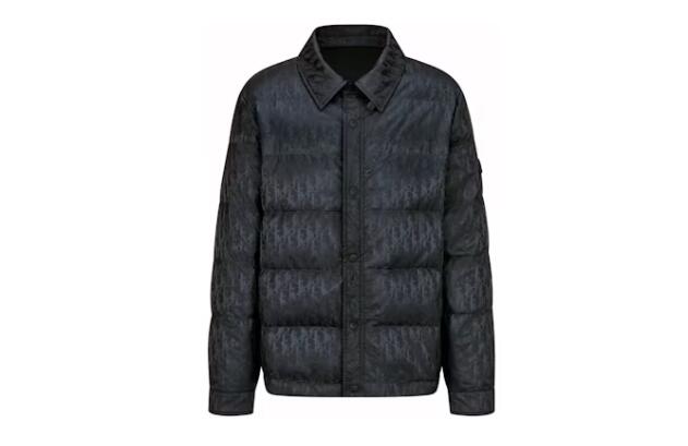 Dior Oblique Quilted Jacket Black Technical Jacquard