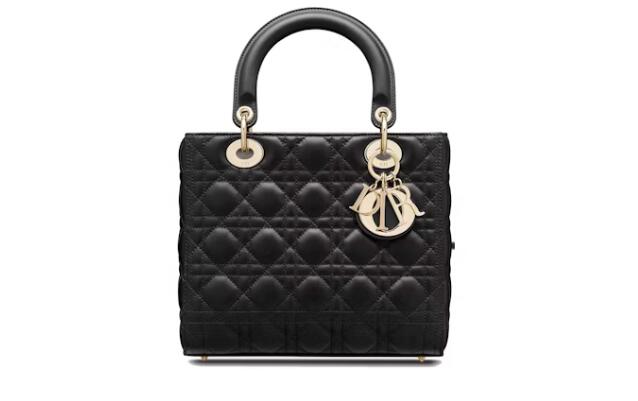 Dior Lady Dior Bag Cannage Lambskin Medium Black