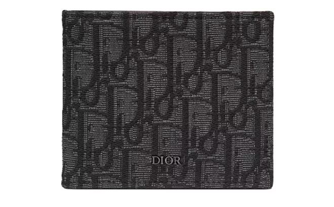 Dior Wallet Black Dior Oblique Jacquard