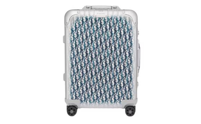 Dior and RIMOWA Cabin Suitcase Grey/Blue