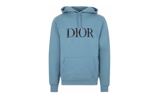 Dior x Peter Doig Logo Hoodie Light Blue