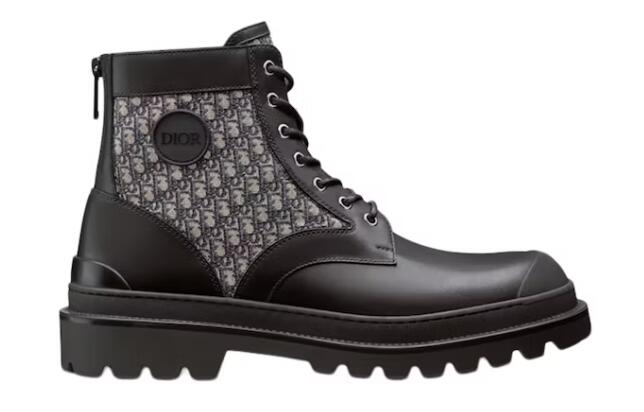 Dior Explorer Ankle Boot Black Beige Dior Oblique Jacquard