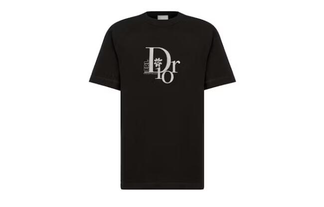 Dior x ERL Relaxed-Fit T-Shirt Black Slub Cotton Jersey